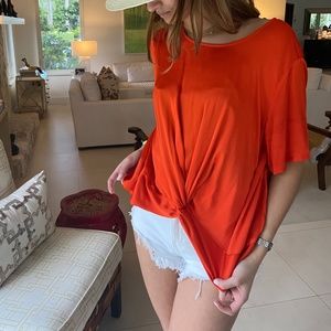 Zara Orange Silk Top